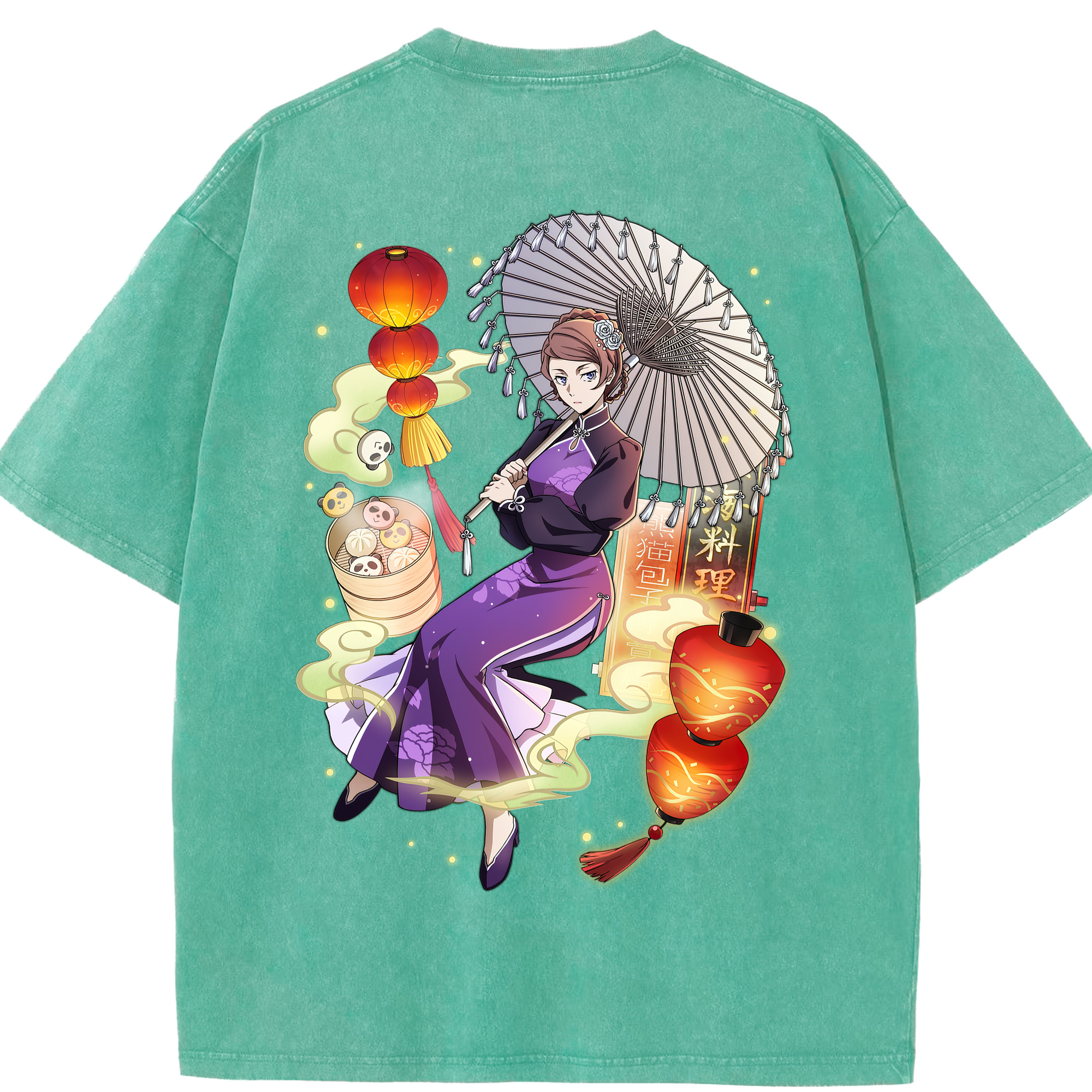 （画像用） 文豪ストレイドッグス Bungo Stray Dogs 綿100% ヴィンテージ風 半袖Tシャツ（背面プリント）